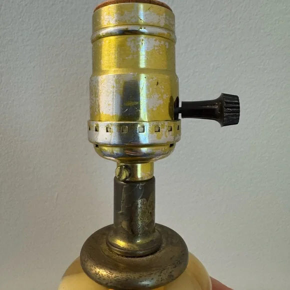 Mid Centry Modern Amber and White Swirl Murano 1960s’s Lamp Glass Empoli - Picture 5 of 11